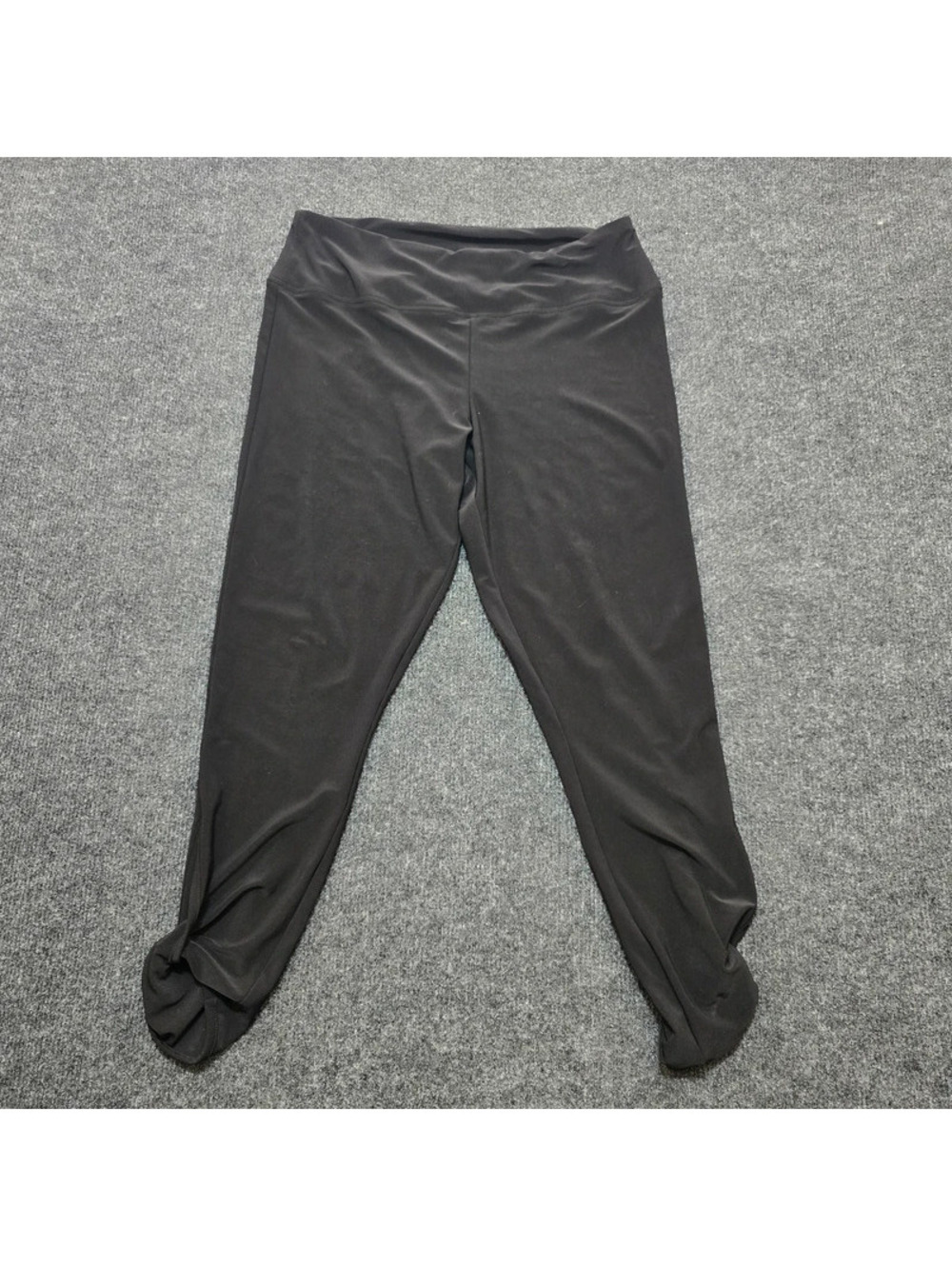 Sympli Leggings Womens 14 Black Matte Jersey Ruched Ankle Crop Cropped Pant